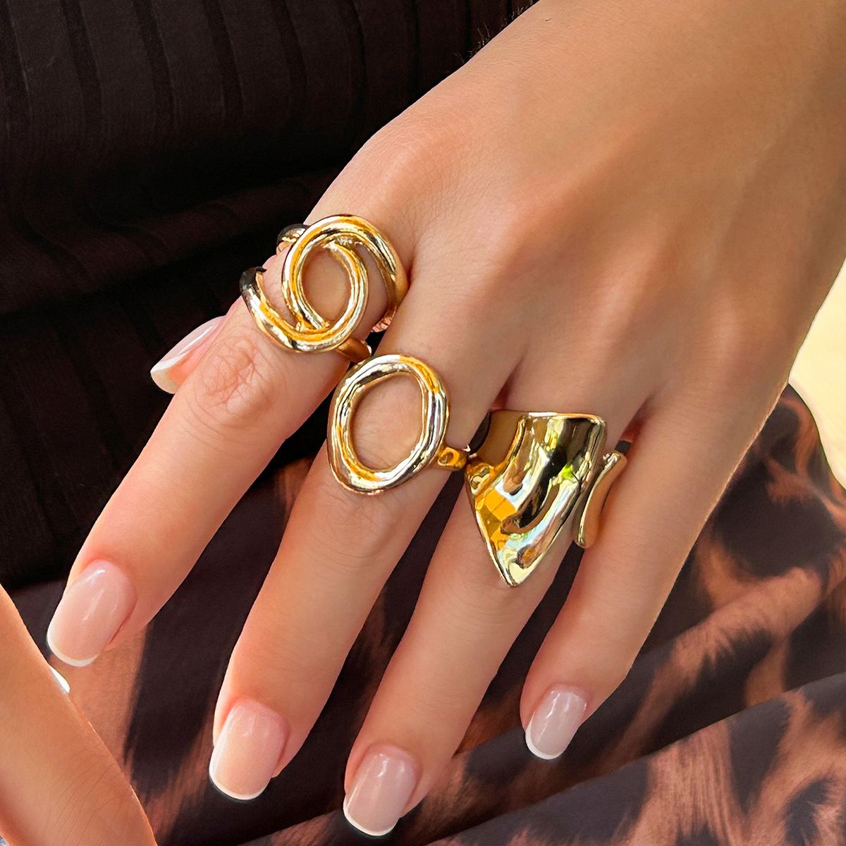 Vintage Punk Knuckle Rings Set - DIEZI 3 adet/takım Yeni Punk Moda