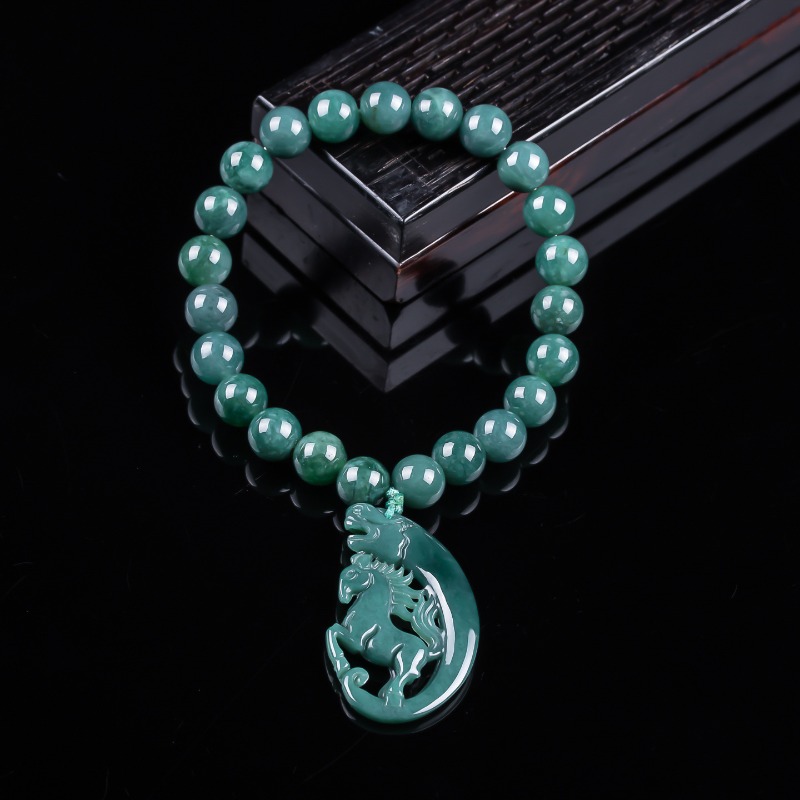 Bracelets - Doğal Yeşim Mavisi Su Zodyak Atı