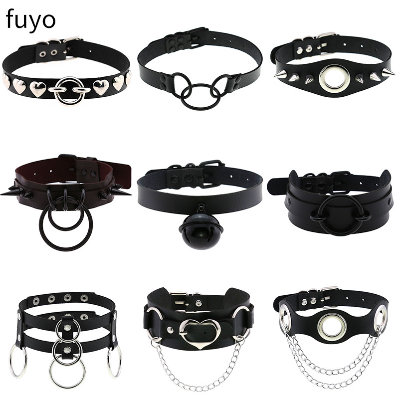 Goth Punk Spike Choker - Punk Bells Siyah Başak Gerdanlık Kolye