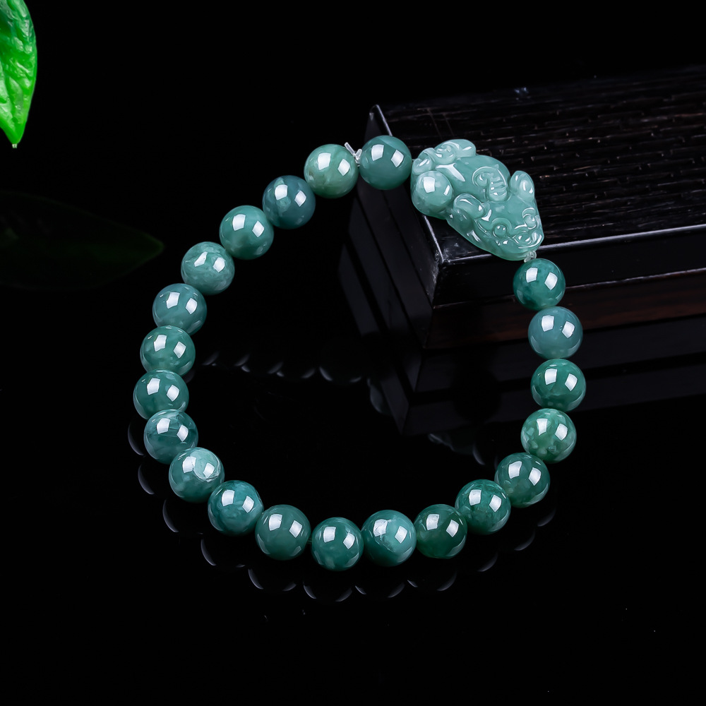 Bracelets - Doğal Birmanya Jadeite Pixiu Bilezik Vintage