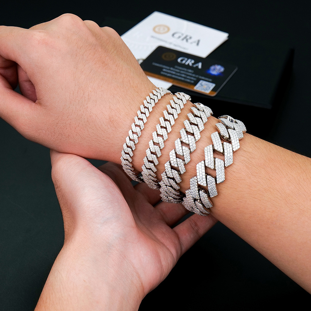 Cuban Link Chain 12Mm - GRA Sertifikalı D Renk VVS1 Moissanite