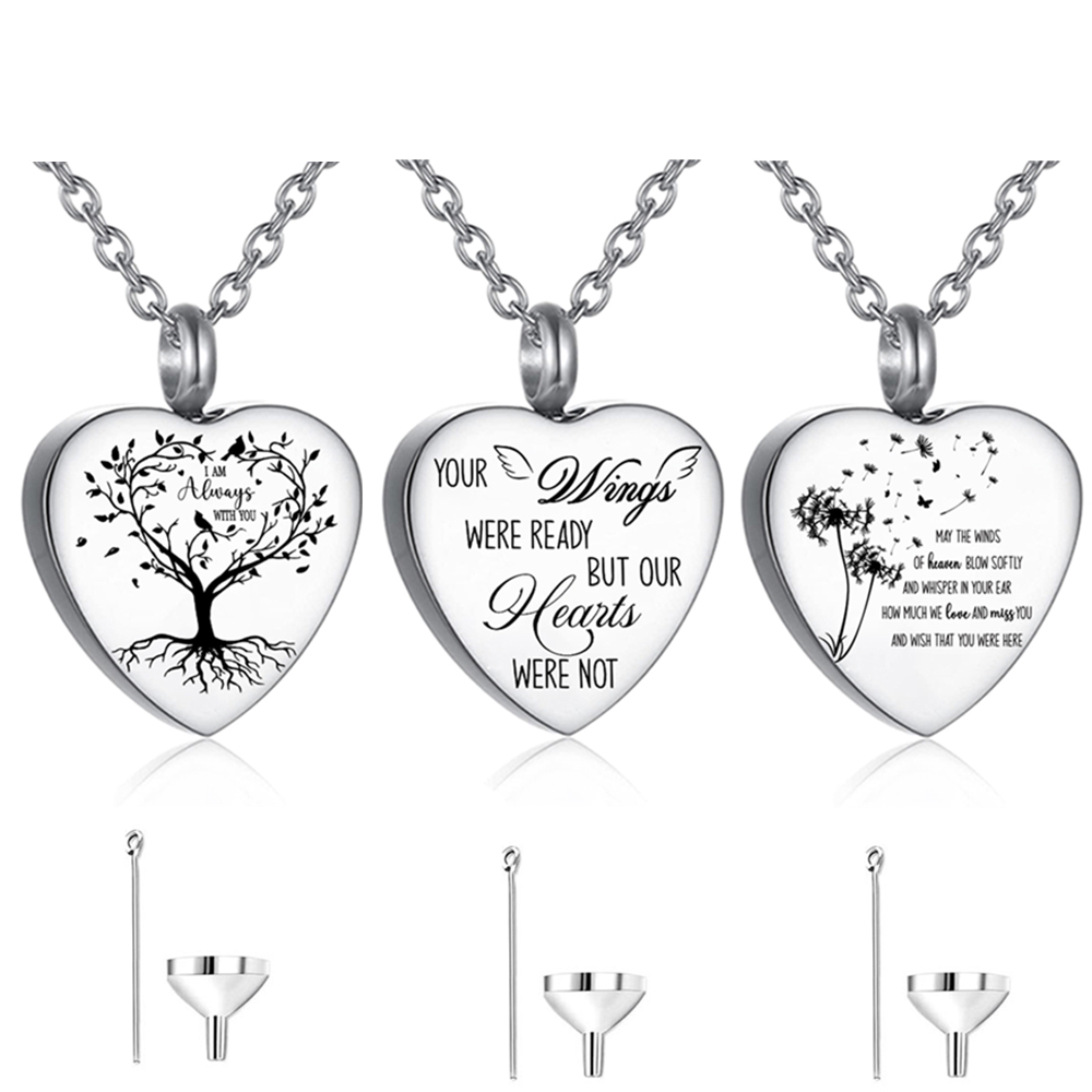 Heart Locket Necklace Photo - 3 Stilleri Paslanmaz Çelik Urn Kolye