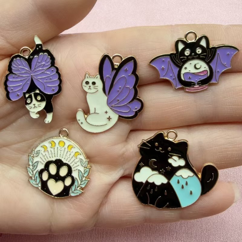 Earrings - 10 adet Kelebek Kedi Aşk Kore