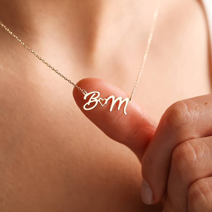Custom Name Necklace Stainless Steel - Kadınlar için özel Ad Kolye Su
