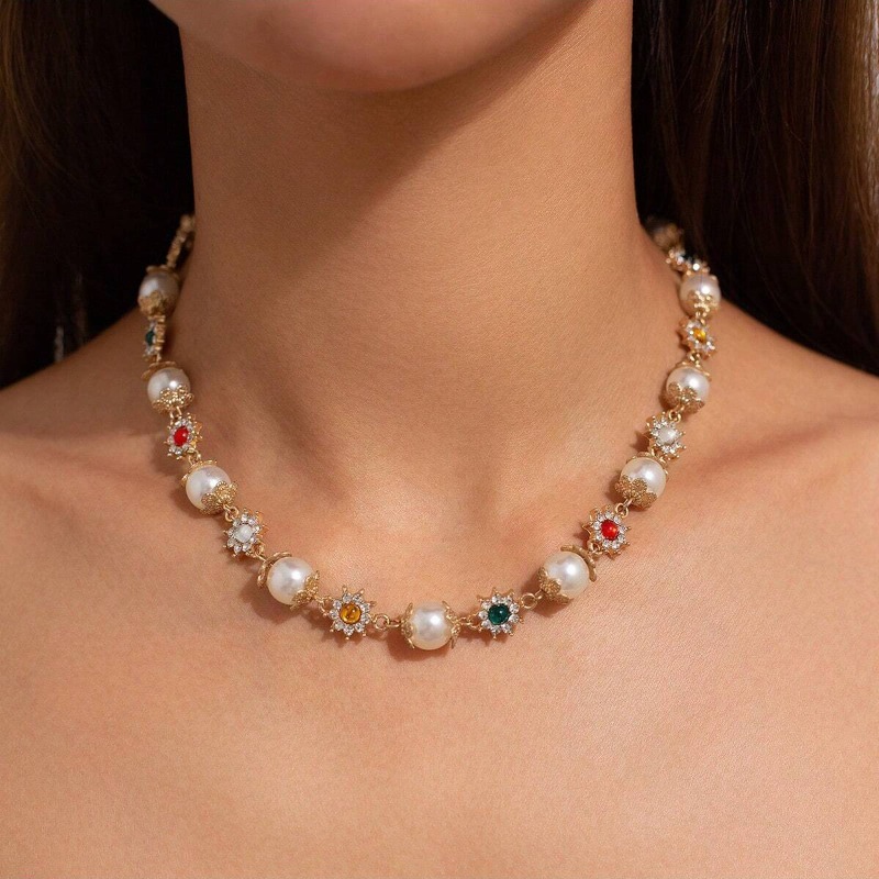 Pearl Choker Necklace Vintage - Ingemark Vintage inci gerdanlık kolye kadınlar