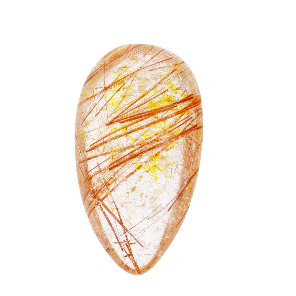 Crystal Pendant Necklace Natural Stone - Altın Rutilated Kuvars Kristal Kolye Doğal
