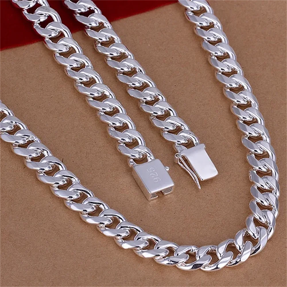 925 Sterling Silver Chain Necklace Men - 20-24 inç 925 ayar gümüş klasik