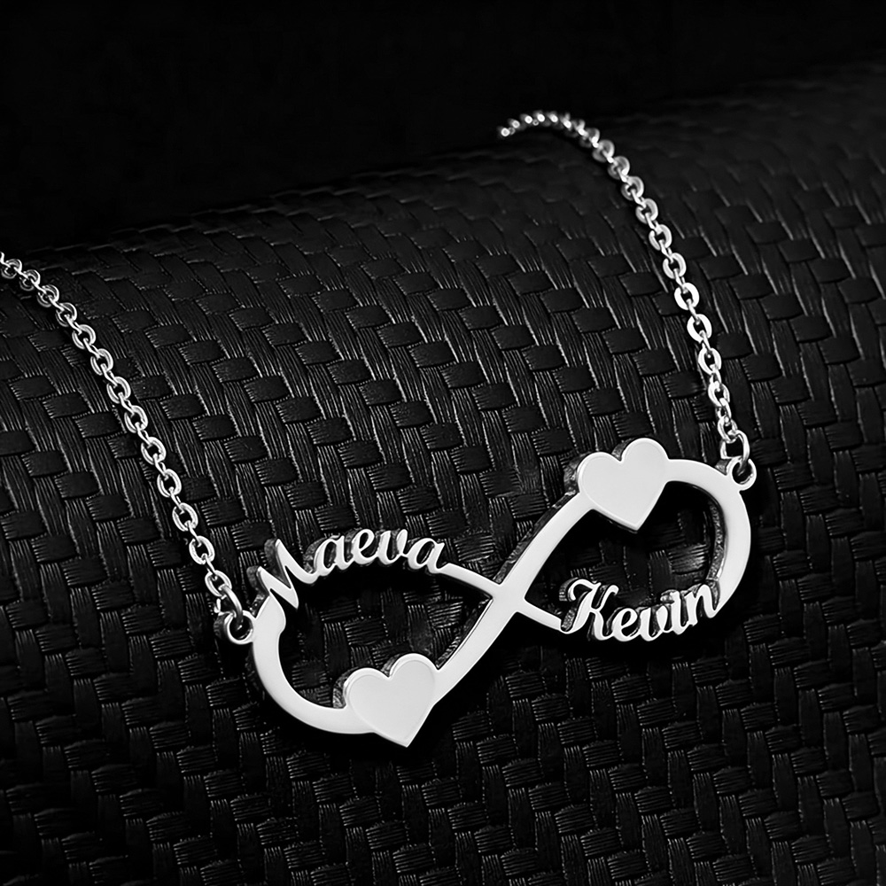 Custom Name Necklace Stainless Steel - Özel İsimli Kolye Sonsuzluk Kalp Kolye