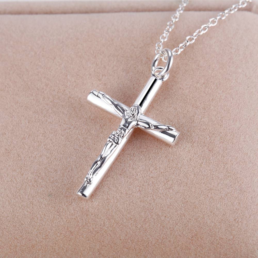 925 Sterling Silver Chain Necklace Men - Yeni 925 Ayar Gümüş Kolye Çapraz