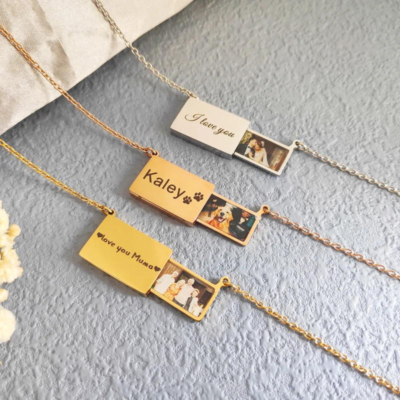 Heart Locket Necklace Photo - Kişiye Özel Paslanmaz Çelik Fotoğraf Madalyonlu