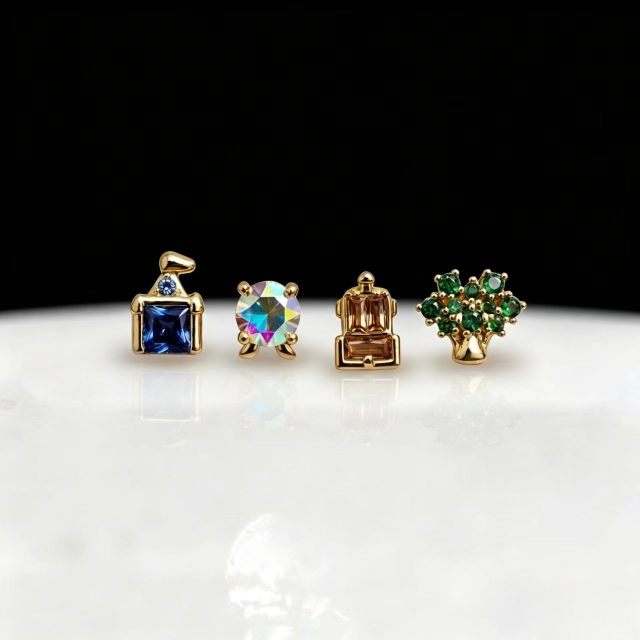 Earrings - Yeni zarif sevimli eğlence parkı saplama
