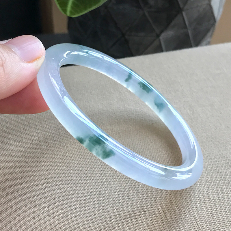 Rings - Eski Maden Yeşim Bileklik, Yuvarlak, Buzlu