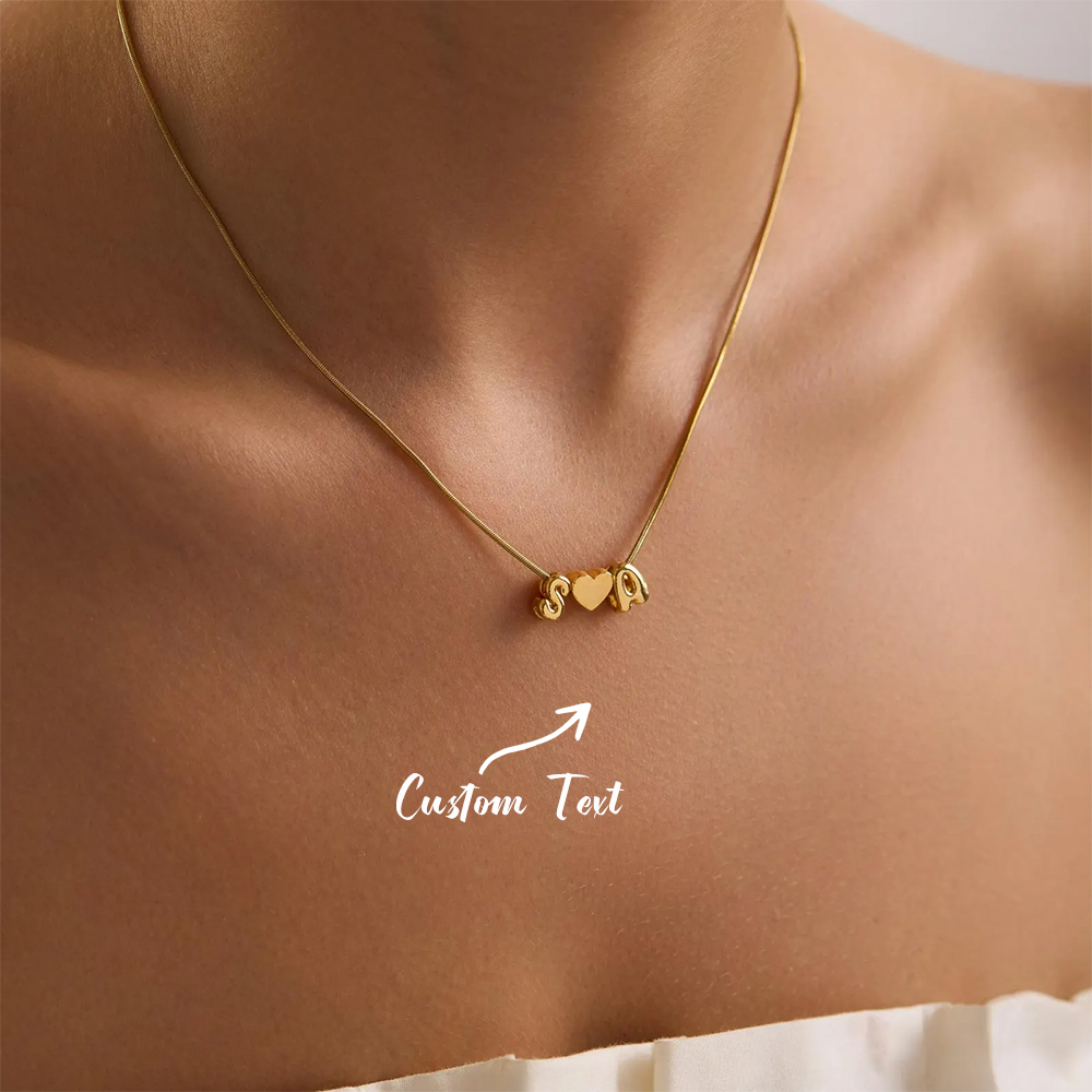 Custom Name Necklace Stainless Steel - Kişiye Özel İki Harfli İsim 3D