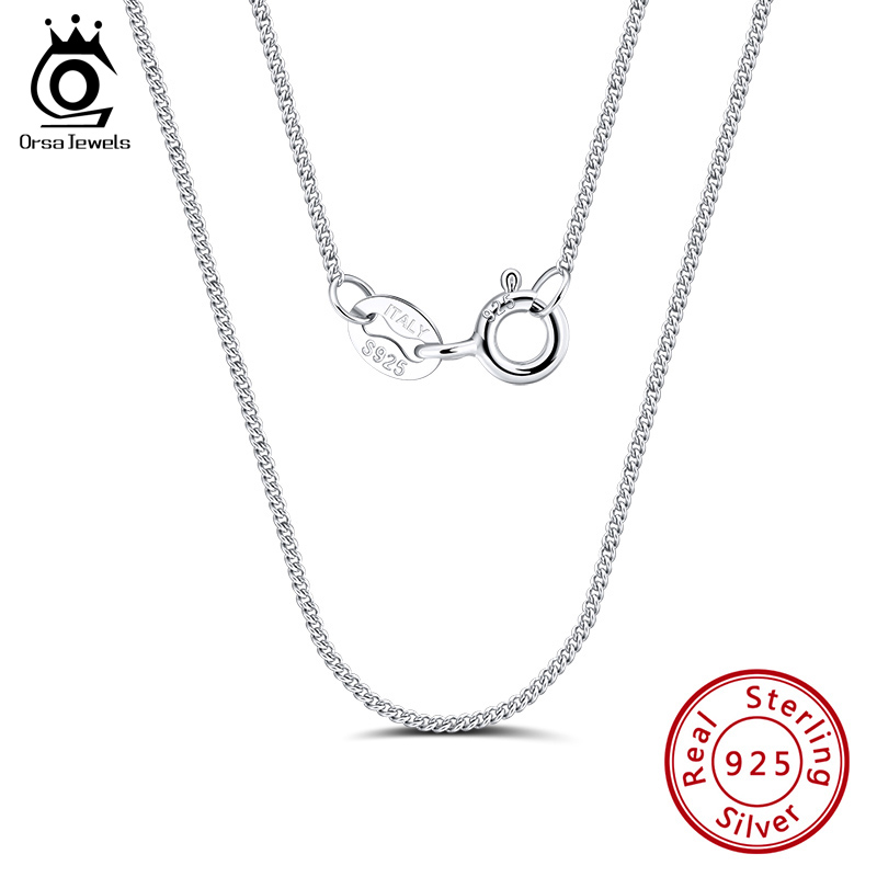 925 Sterling Silver Chain Necklace Men - ORSA JEWELS İtalyan 925 ayar gümüş