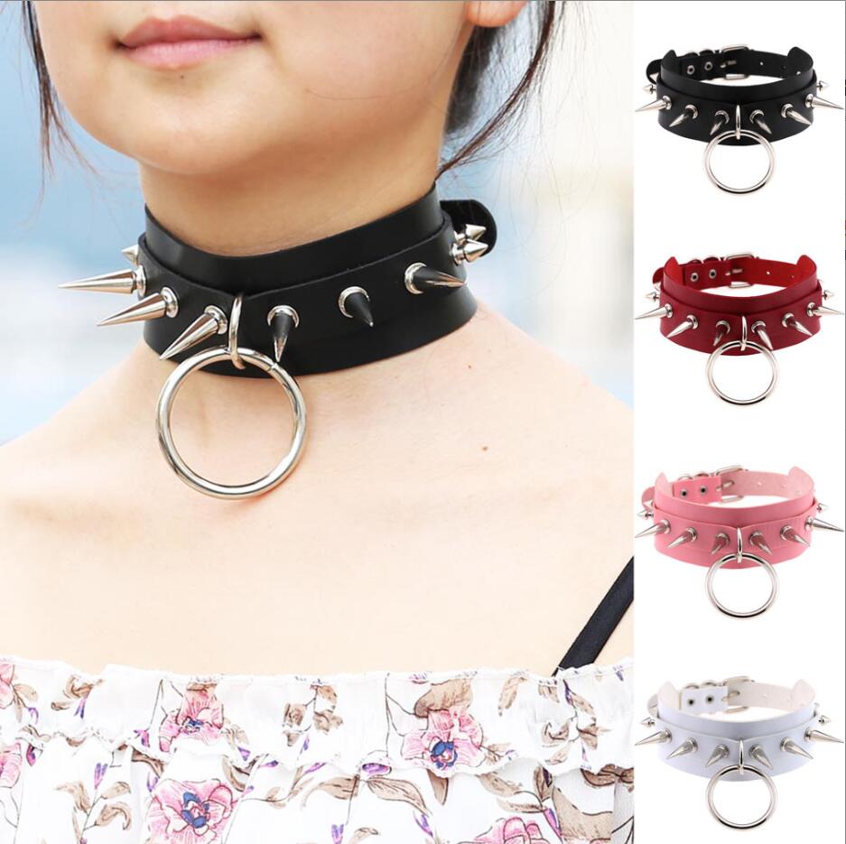 Goth Punk Spike Choker - Uzun çivili gerdanlık Punk yaka kadın