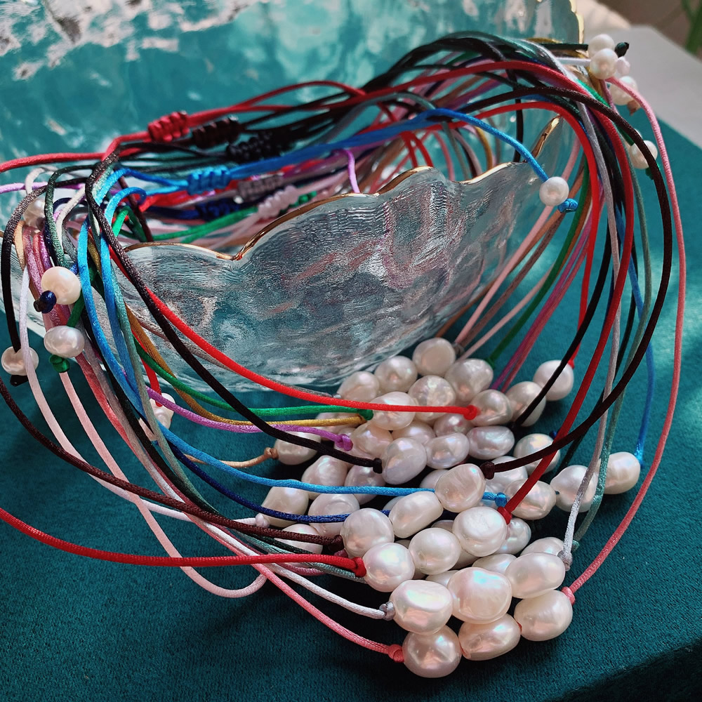 Pearl Choker Necklace Vintage - 9-10mm Barok Inci Charm Kolye Bayan
