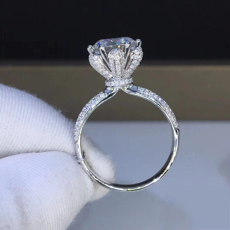 Moissanite Engagement Ring 1 Carat - Morganit Yüzük VVS1 Sınıfı Laboratuvarda Yetiştirilmiş