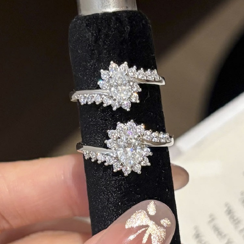 Moissanite Engagement Ring 1 Carat - Apaison Lüks 0.5ct ve 1 Karat