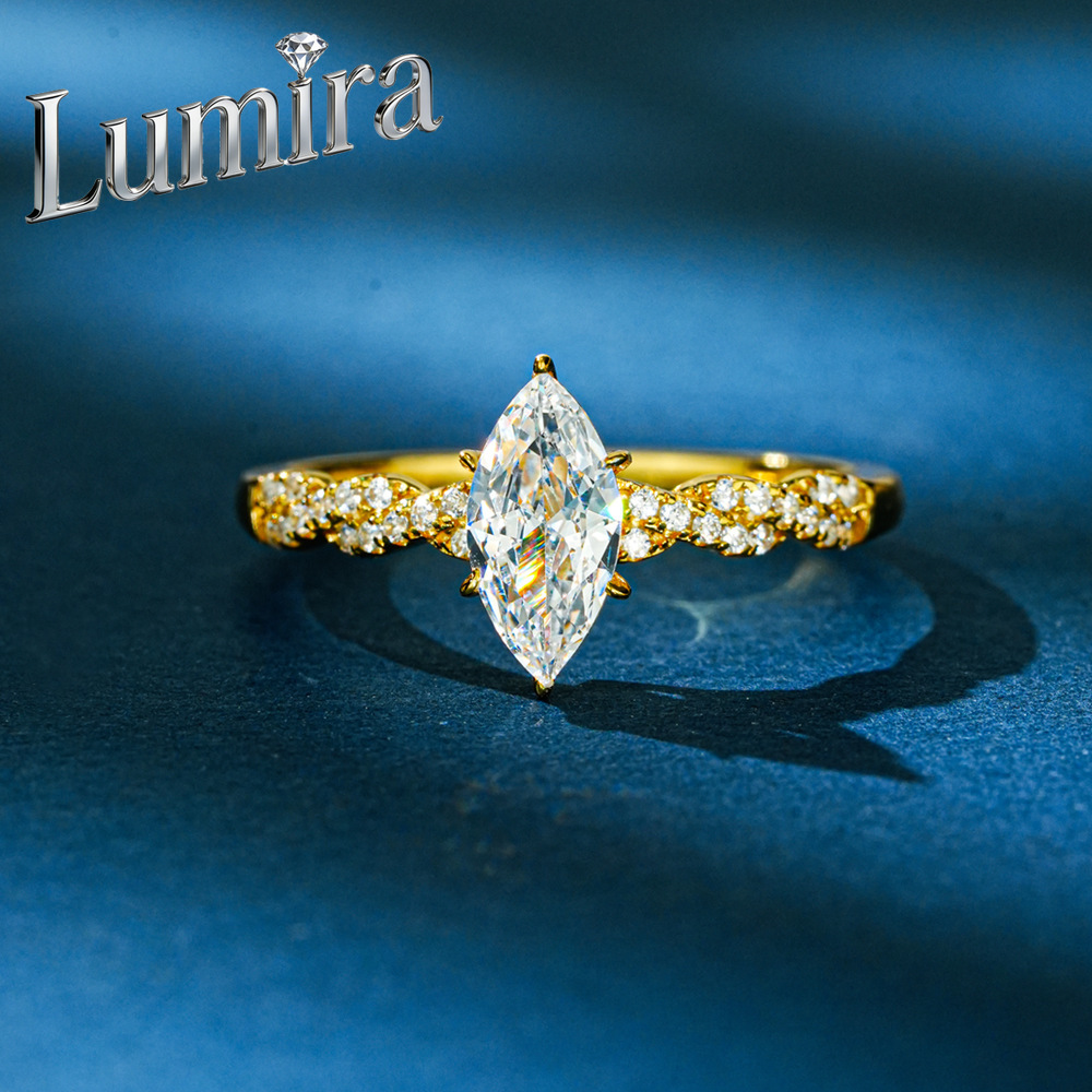 Moissanite Engagement Ring 1 Carat - Lumira %100 18K Altın Markiz 1