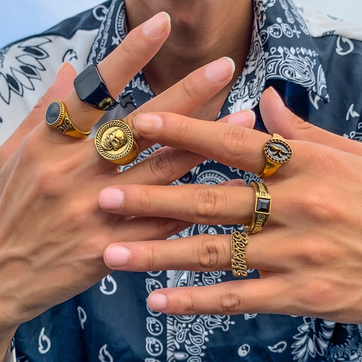 6 adet/takım Vintage Vintage i - Vintage Punk Knuckle Rings Set incelemesi ve fiyatı