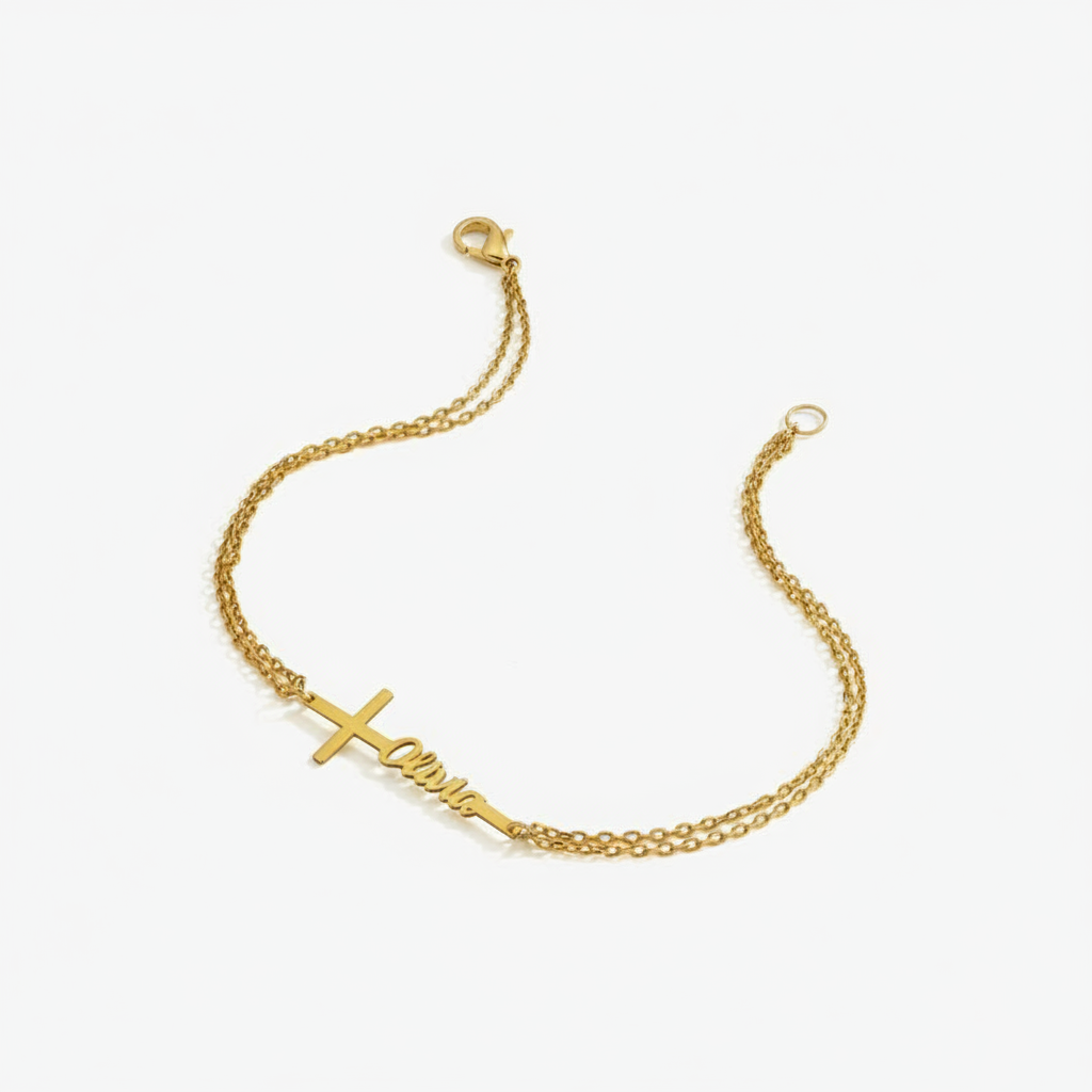 Kişiye Özel İsimli Vaftiz Bile - Cross Pendant Necklace Gold incelemesi ve fiyatı