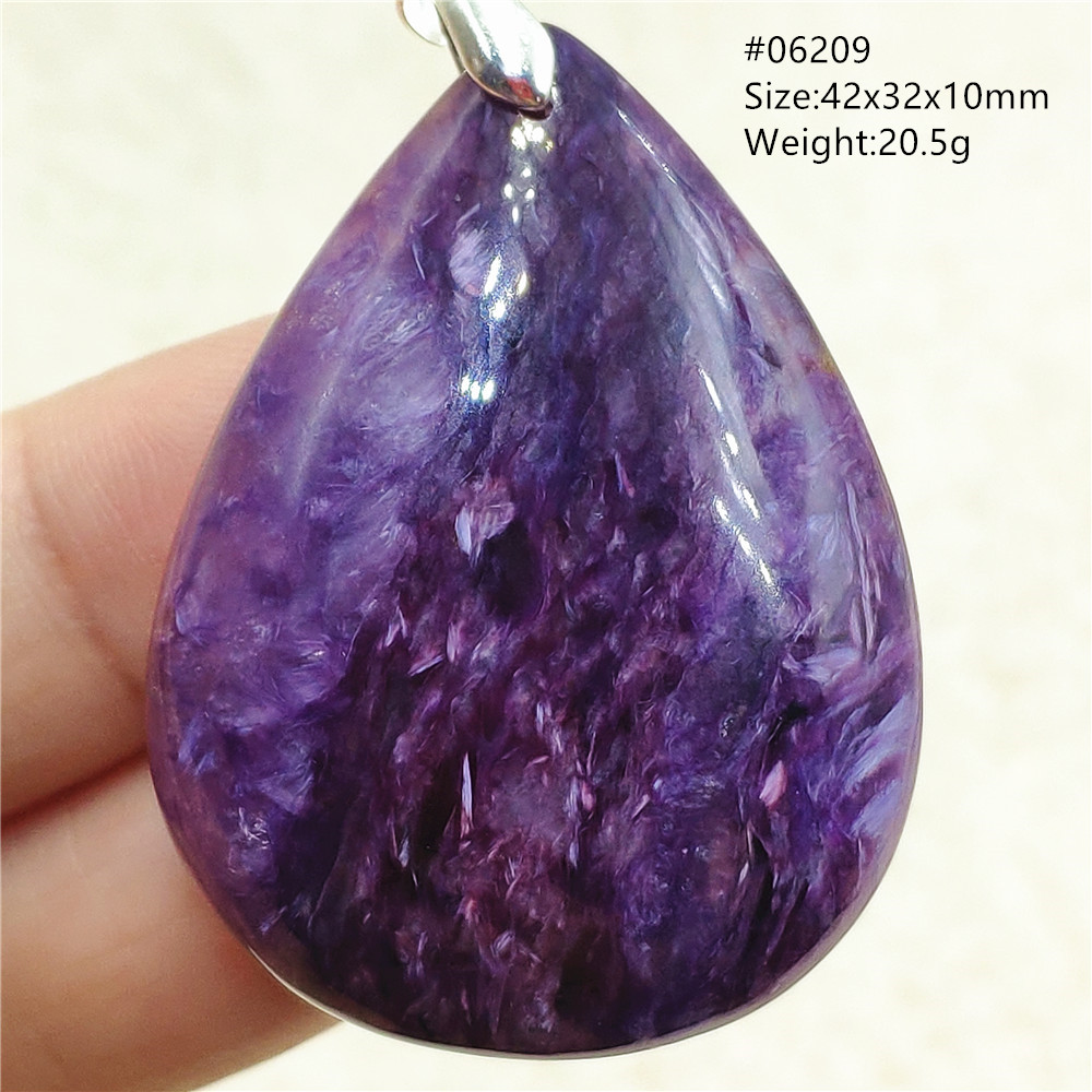 Doğal Mor Charoite Su Damlası  - 925 Sterling Silver Chain Necklace Men incelemesi ve fiyatı