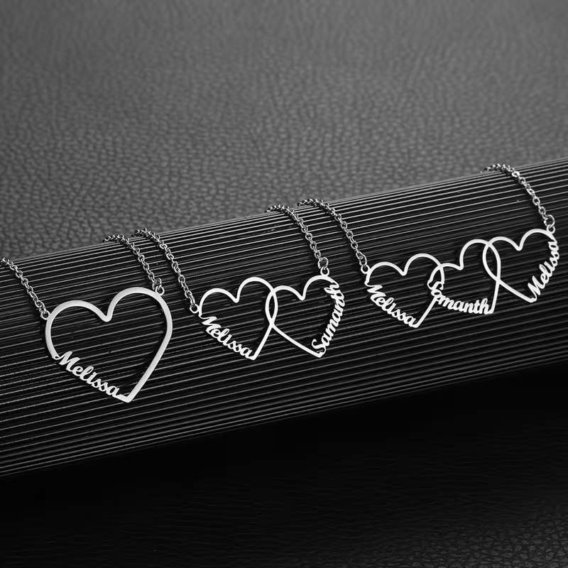 Özel Birbirine Geçen Kalp İsim - Custom Name Necklace Stainless Steel incelemesi ve fiyatı