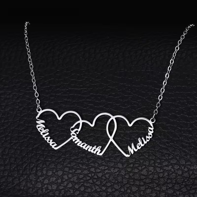 Özel Birbirine Geçen Kalp İsim - Custom Name Necklace Stainless Steel incelemesi ve fiyatı