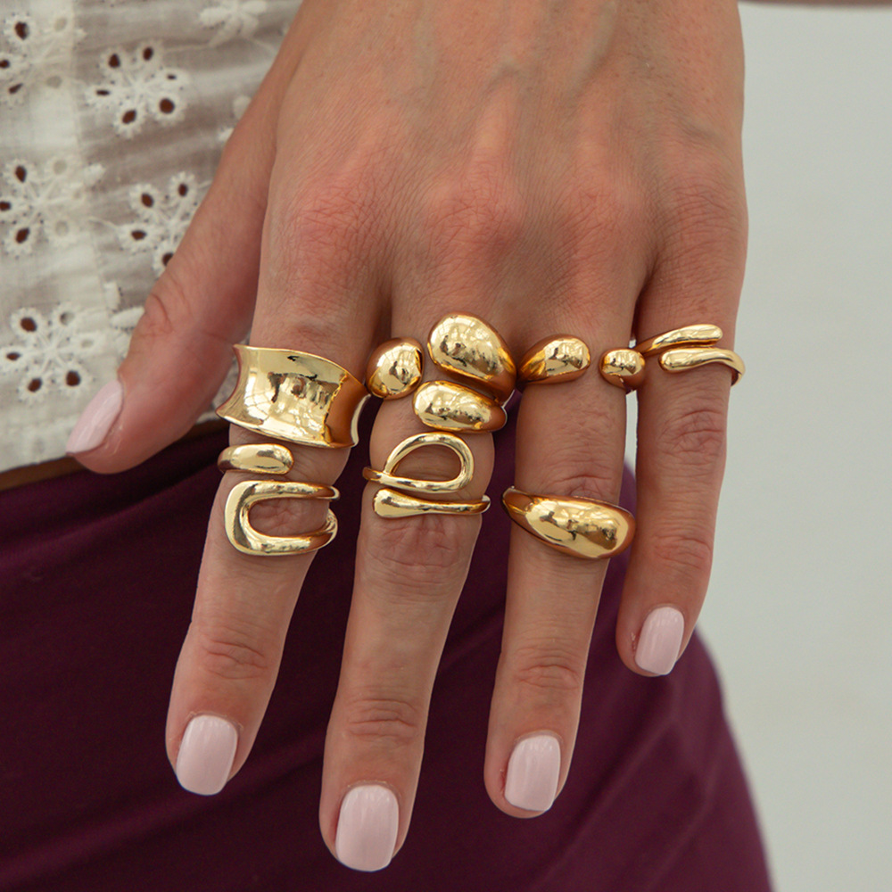 DIEZI Bir Set Moda Hollow Geom - Vintage Punk Knuckle Rings Set incelemesi ve fiyatı