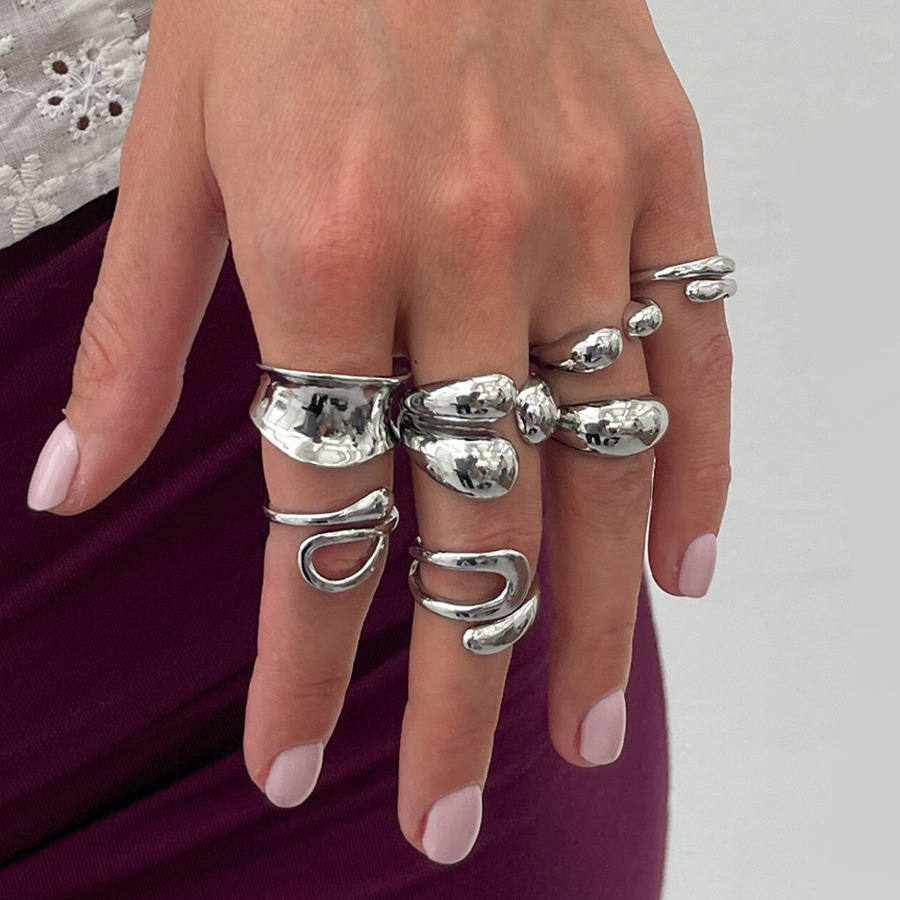 DIEZI Bir Set Moda Hollow Geom - Vintage Punk Knuckle Rings Set incelemesi ve fiyatı