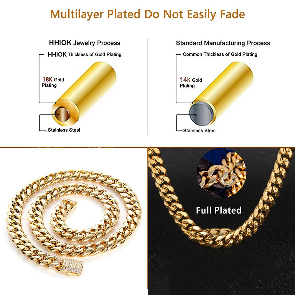 Altın Kaplama Erkek Ağır Miami - Cuban Link Chain 12Mm incelemesi ve fiyatı