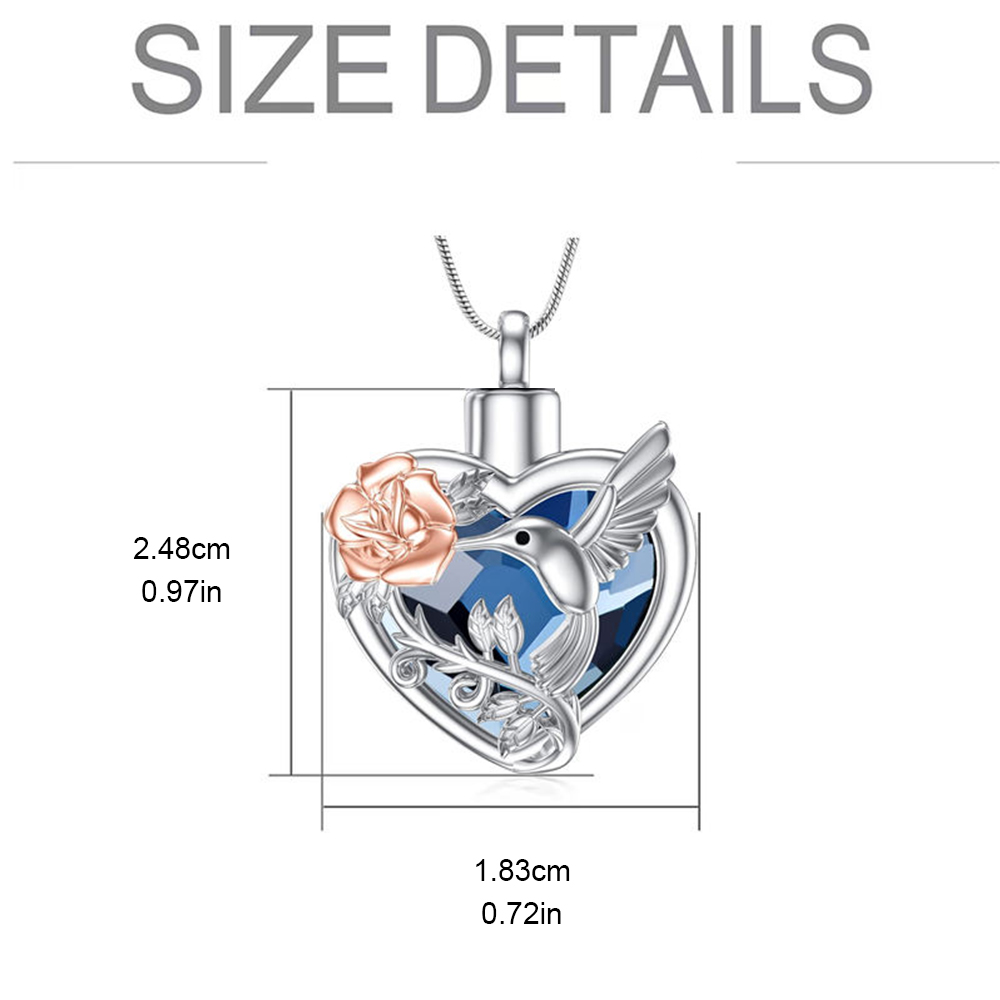 Sinek kuşu kalp Urn madalyon k - Heart Locket Necklace Photo incelemesi ve fiyatı