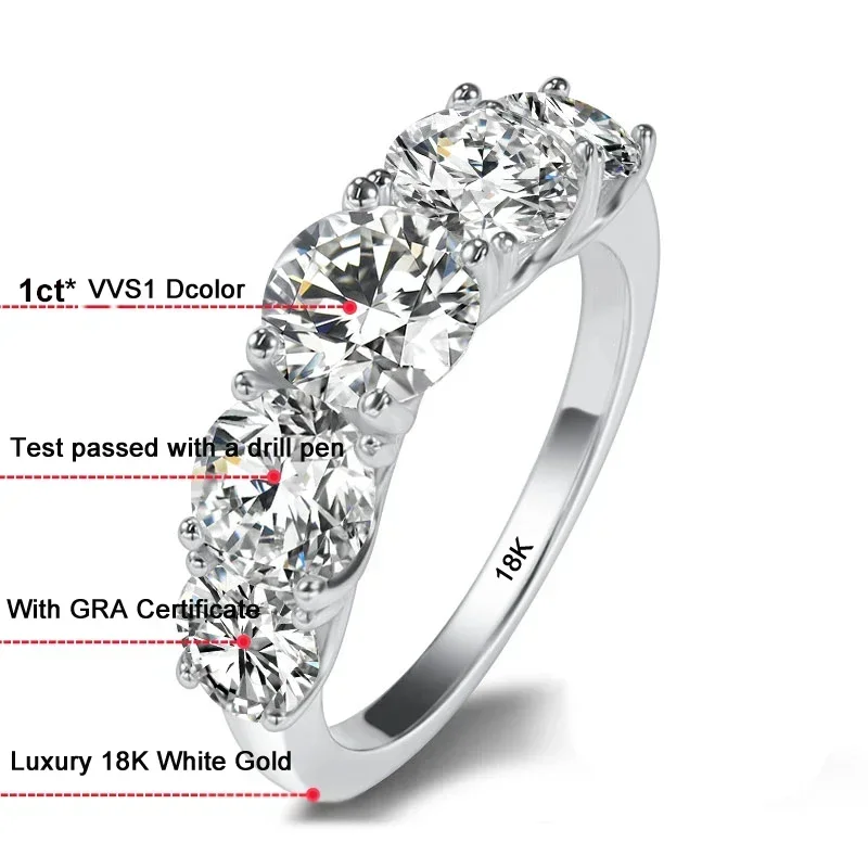 Kadınlar için Lüks 18 Ayar Bey - Moissanite Engagement Ring 1 Carat incelemesi ve fiyatı