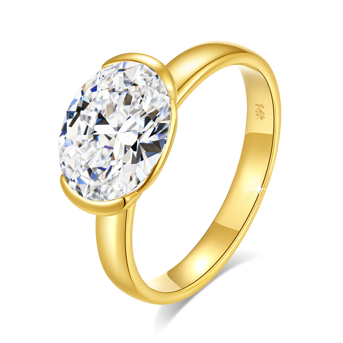14 K Altın Sertifikalı Oval Ke - Moissanite Engagement Ring 1 Carat incelemesi ve fiyatı