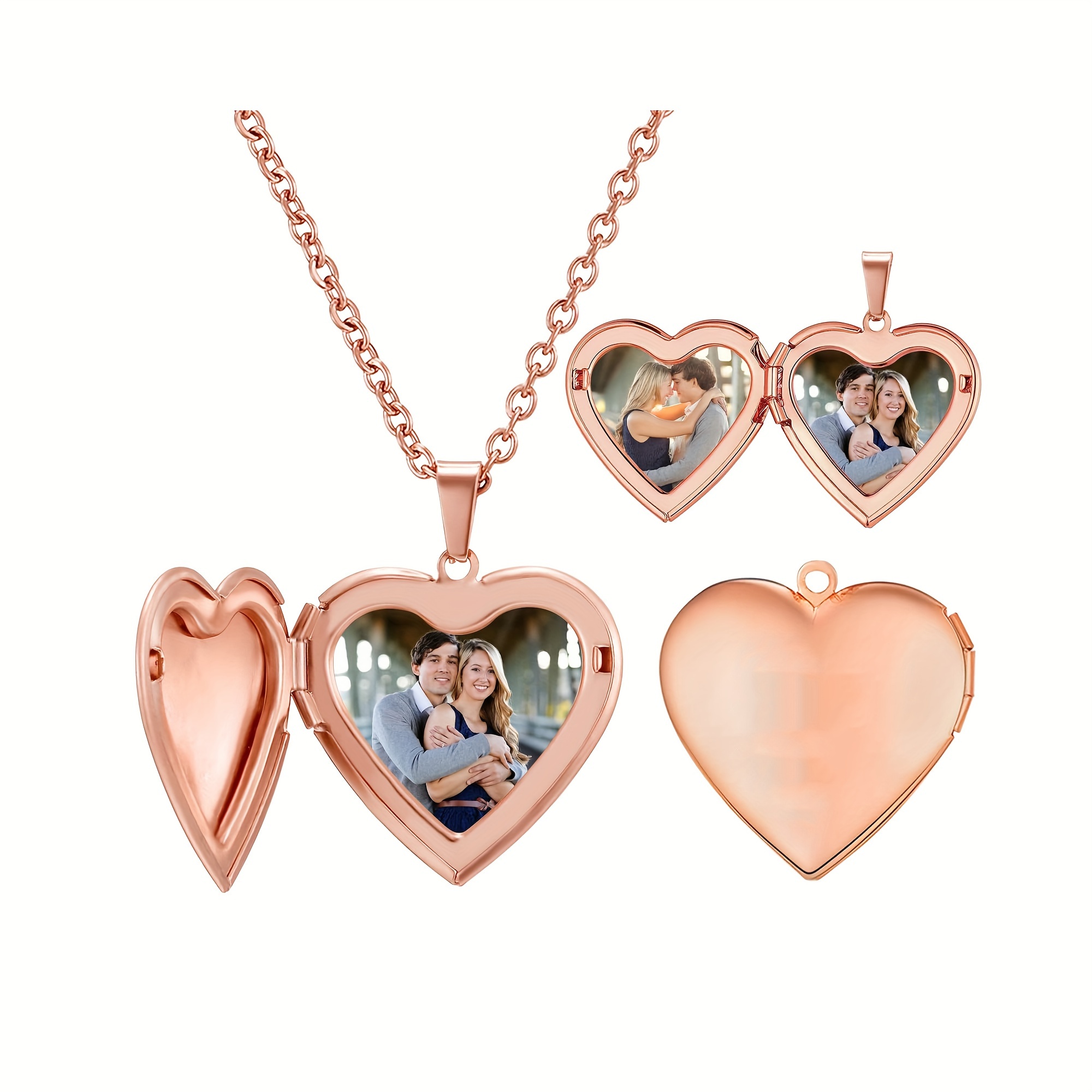 Kişiselleştirilmiş 1/2 Resimli - Heart Locket Necklace Photo incelemesi ve fiyatı
