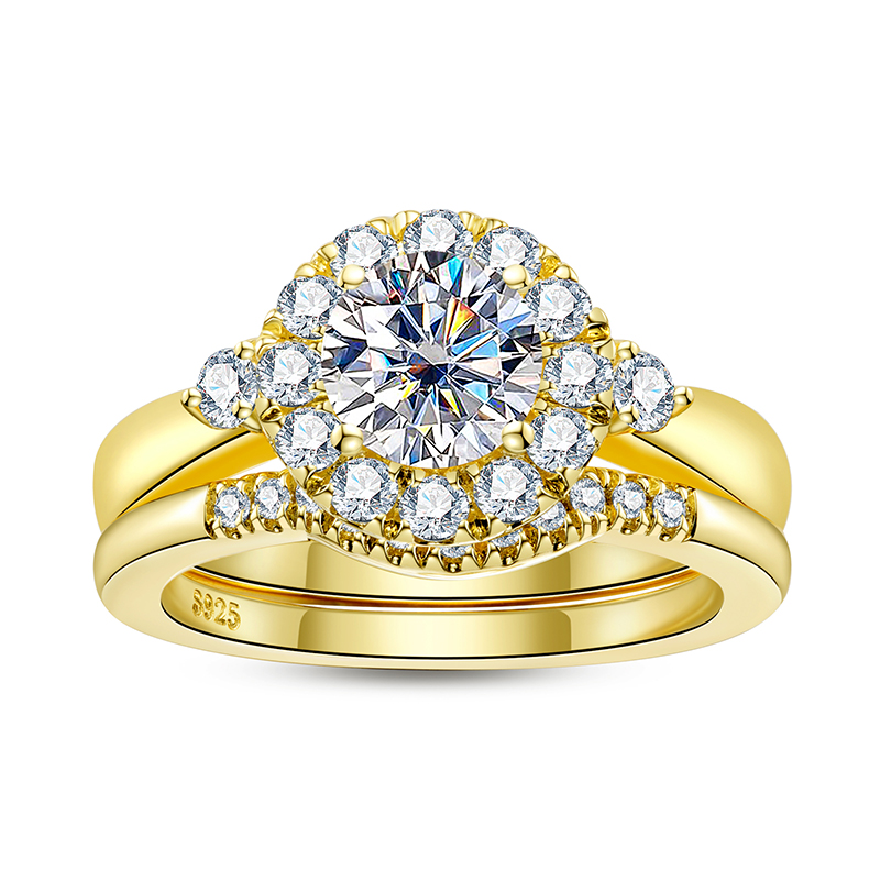 Kadınlar İçin Nişan Yüzüğü Set - Moissanite Engagement Ring 1 Carat incelemesi ve fiyatı