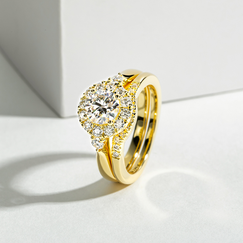 Kadınlar İçin Nişan Yüzüğü Set - Moissanite Engagement Ring 1 Carat incelemesi ve fiyatı