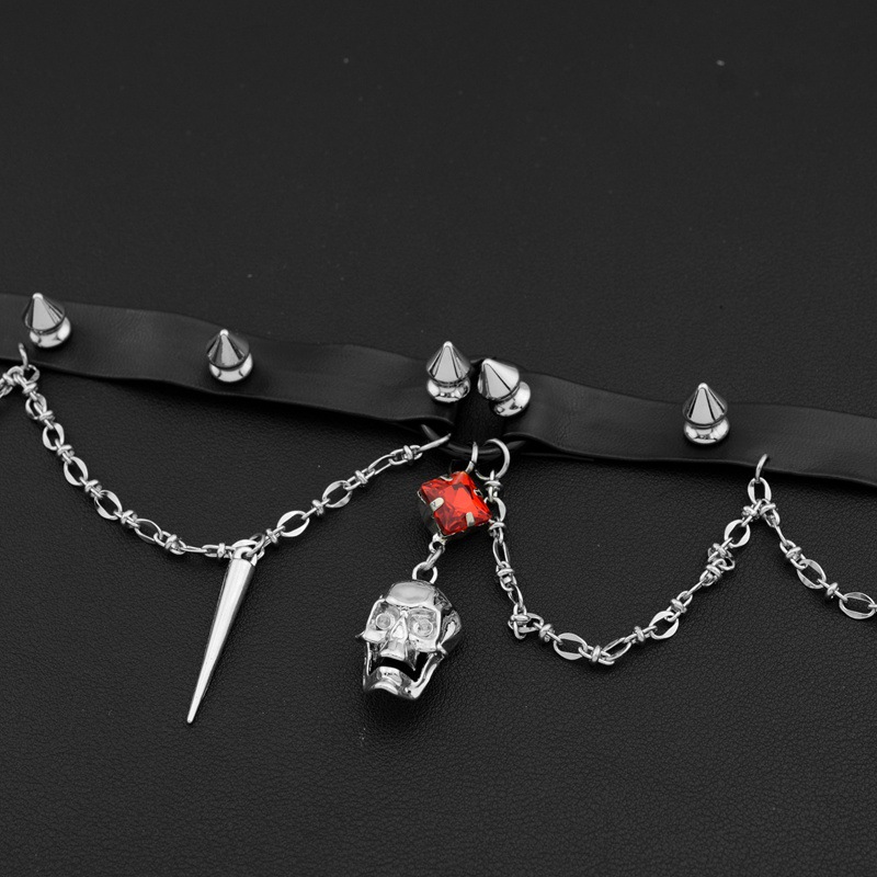 Koyu Kafatası Deri Gerdanlık,  - Goth Punk Spike Choker incelemesi ve fiyatı