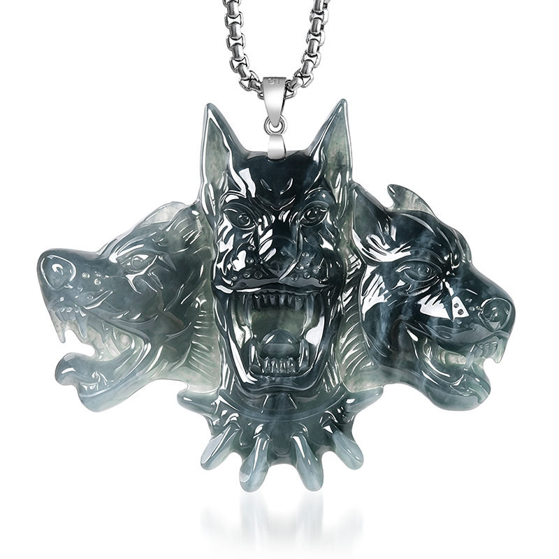 S925 Gümüş Doğal Yeşim Cerberu - Necklaces incelemesi ve fiyatı