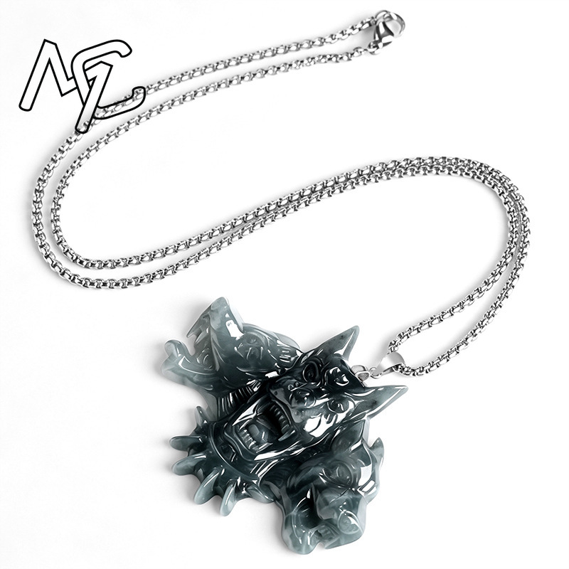S925 Gümüş Doğal Yeşim Cerberu - Necklaces incelemesi ve fiyatı