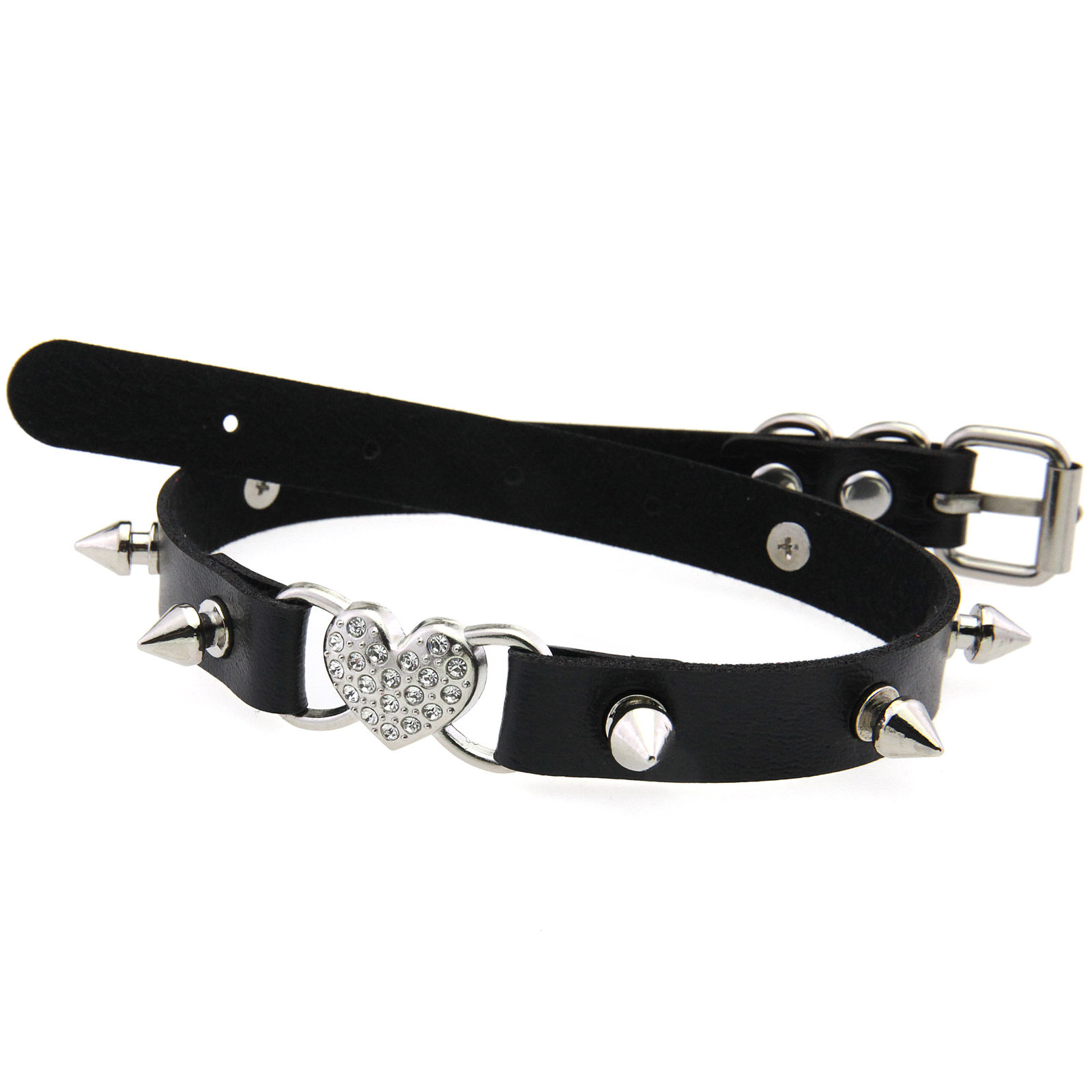 Kadınlar için Gotik Kalp Yaka  - Goth Punk Spike Choker incelemesi ve fiyatı