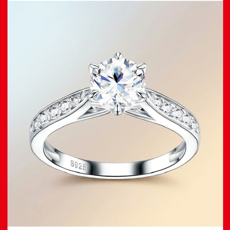 Apaison Lüks D Renk 1 Karat Mo - Moissanite Engagement Ring 1 Carat incelemesi ve fiyatı