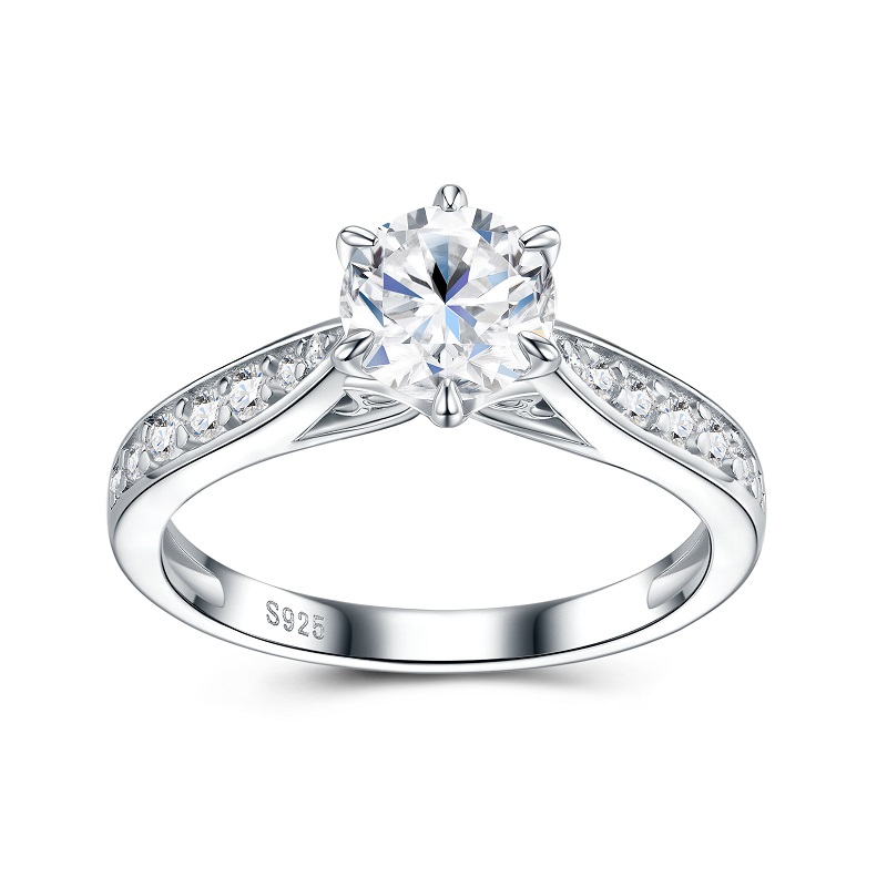 Apaison Lüks D Renk 1 Karat Mo - Moissanite Engagement Ring 1 Carat incelemesi ve fiyatı