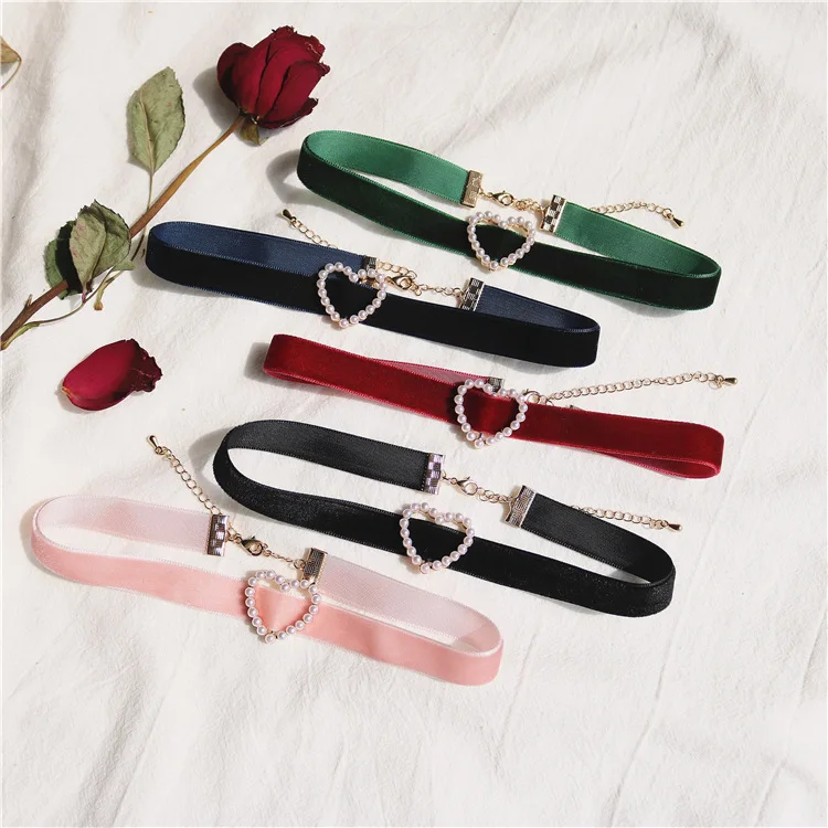 Vintage inci kadife Chokers ka - Pearl Choker Necklace Vintage incelemesi ve fiyatı