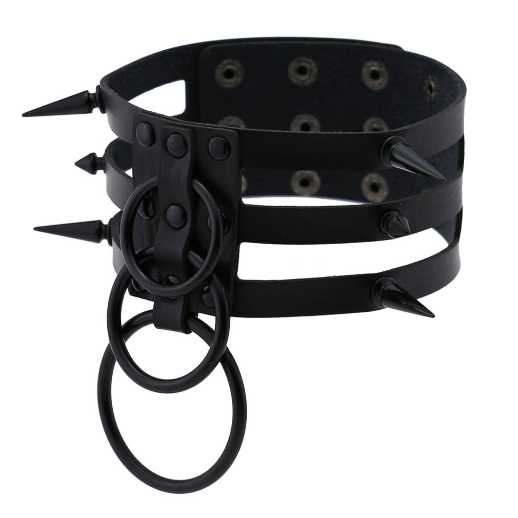 Moda kadın erkek siyah perçin  - Goth Punk Spike Choker incelemesi ve fiyatı