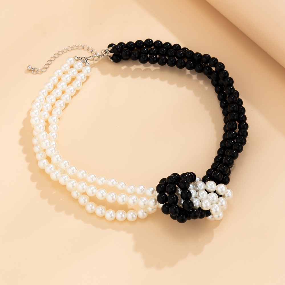Moda Retro Siyah Beyaz Dikiş D - Pearl Choker Necklace Vintage incelemesi ve fiyatı