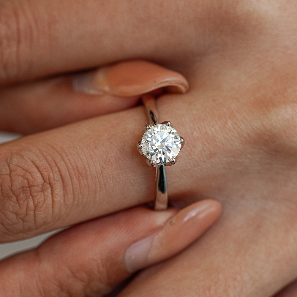 JoyceJelly Klasik Altı Pençeli - Moissanite Engagement Ring 1 Carat incelemesi ve fiyatı