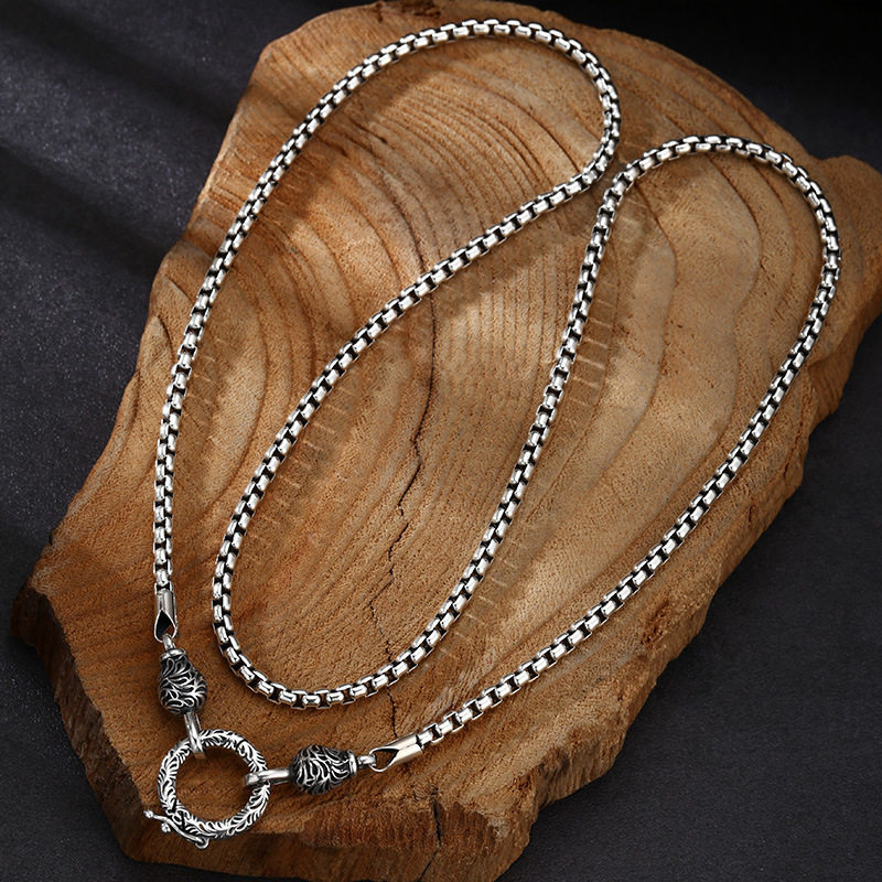 OUYADI 925 Ayar Gümüş Retro Ku - 925 Sterling Silver Chain Necklace Men incelemesi ve fiyatı