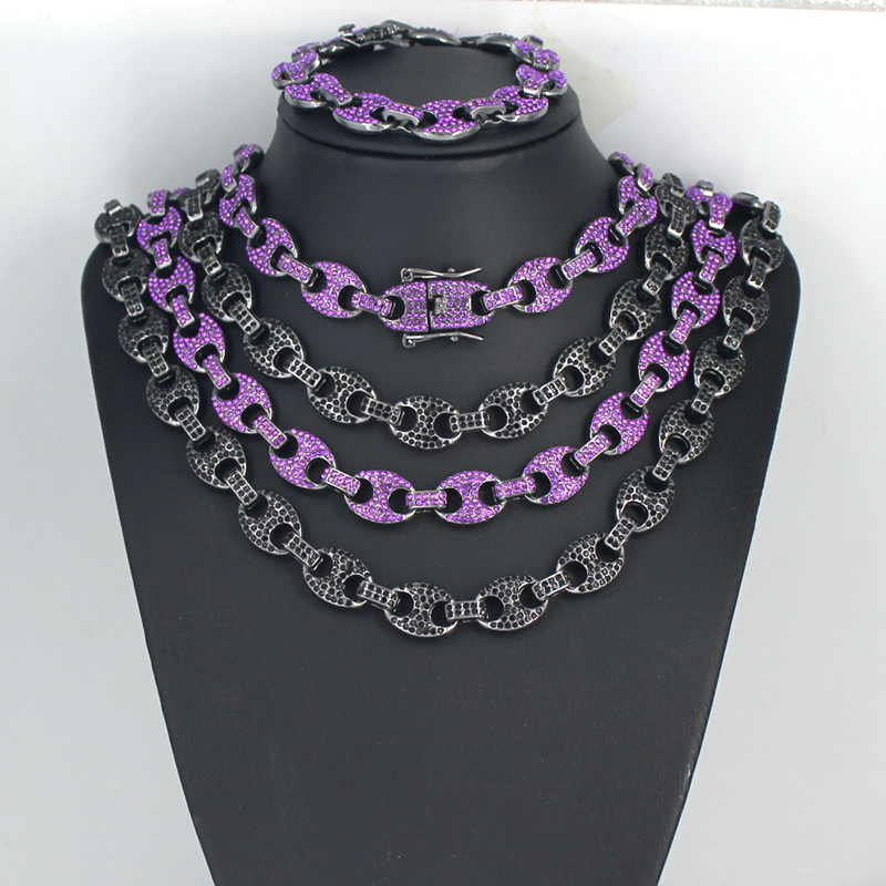 Erkek Kadın HipHop 12mm Siyah  - Cuban Link Chain 12Mm incelemesi ve fiyatı
