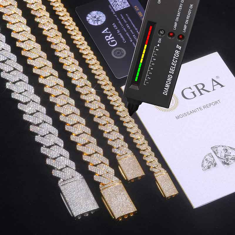 TUHE Unisex D Renk Mozanit Küb - Cuban Link Chain 12Mm incelemesi ve fiyatı